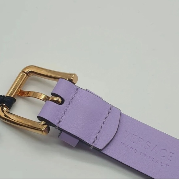Versace Medusa Studded lilac leather belt NEW (AUTHENTIC) - Picture 11 of 16